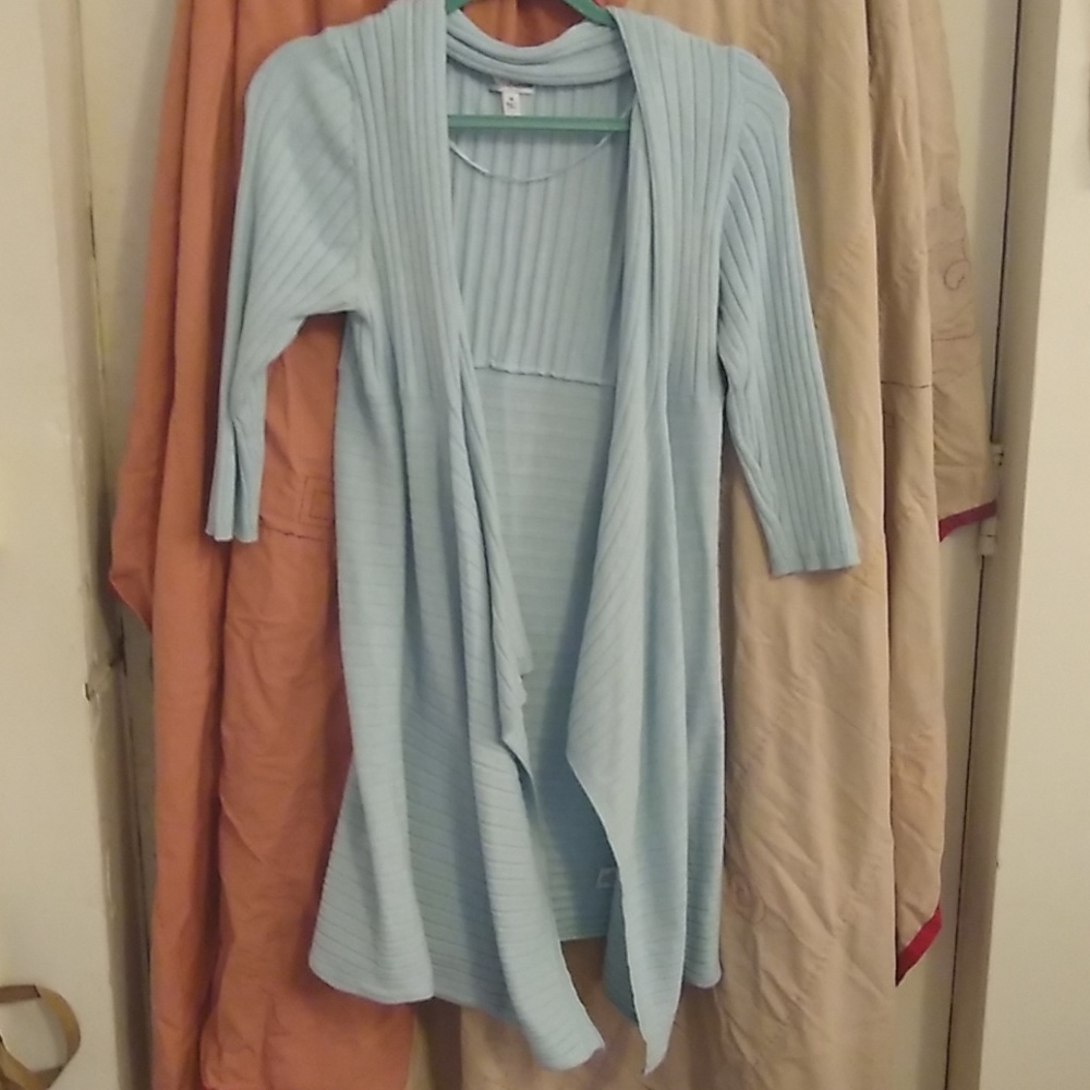 Light blue wrap sweater